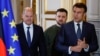 Олаф Шолц, Володимир Зеленски и Еманюел Макрон в Париж