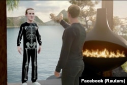 Mark Zukerbeg 28-nji oktýabrda Facebook kompaniýasynyň adynyň Meta hökmünde üýtgedilýändigini yglan edip, geçiren wirtual maslahatynda özüniň hyýal älemindäki awatary, keşbi bilen gürleşýär.