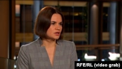 Belarusian opposition leader Svyatlana Tsikhanouskaya (file photo)