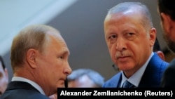 Владимир Путин и Реджеп Тайип Эрдоган в Сочи в 2018 году