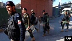 Police on patrol in Peshawar, the capital of Khyber Pakhtunkhwa Province