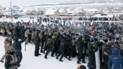 Столкновения с полицией в день вынесения приговора активисту Фаилю Алсынову, Баймак, 17 января 2024 года