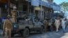 Army troops stand stand guard in Pakistan's northwestern region of Khyber Pakhtunkhwa Province on April 25.