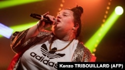 Ukrainian singer Alyona Alyona performs onstage during the Eurosonic festival in Groningen, Netherlands, in 2020.