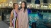 Nasrin Roshan (left) was detained at Imam Khomeini International Airport along with her relative, Sara Tabrizi (right). (file photo)