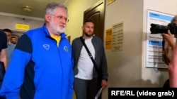 An image shows Ukrainian oligarch Ihor Kolomoyskiy in a Kyiv courtroom on September 2, 2023. (file photo)