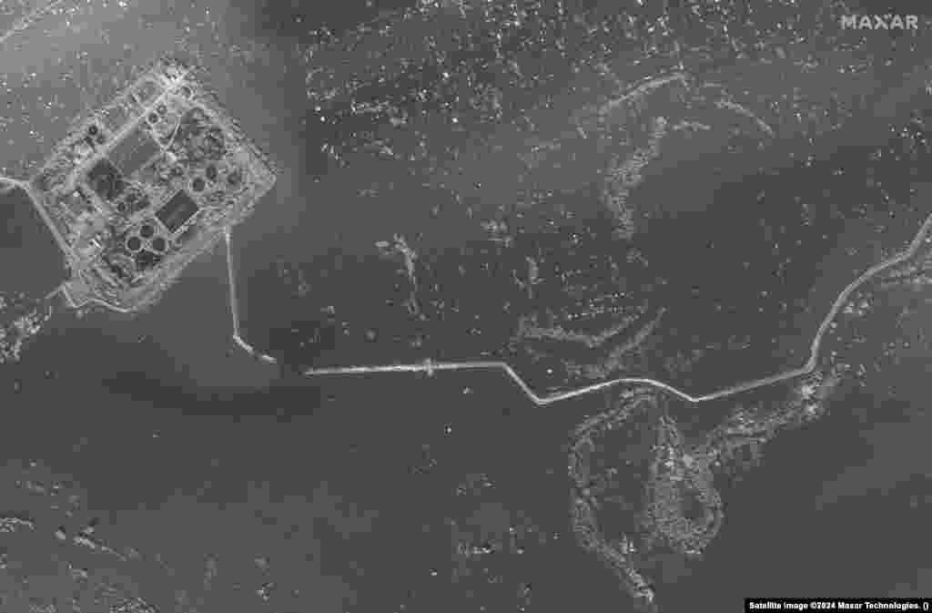 Before-and-after views of additional breached levees around the city Russia's Emergencies Ministry said water levels had declined in a number of areas but that water levels remain dangerous in the Ural River outside Orsk, Orenburg, and Ilek.