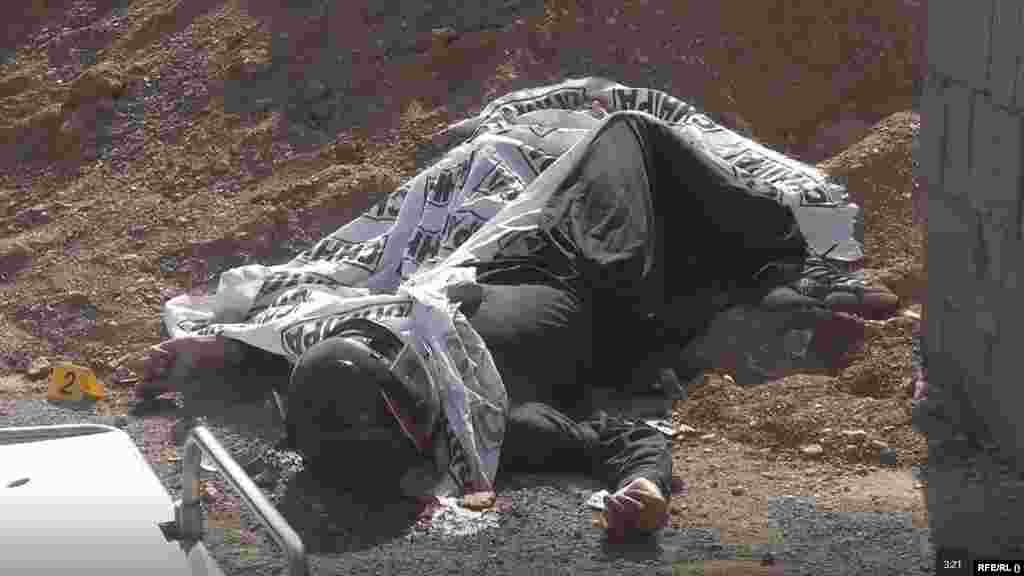 The partially covered body of one of the perpetrators of the attack. Islamabad ramped up security for Chinese engineers working on Beijing-linked projects in March after five workers were killed in a suicide attack. That attack came days after security forces killed at least seven militants as they attempted to storm the offices of Gwadar Port in southwest Pakistan, considered a cornerstone of Chinese investment. &nbsp;