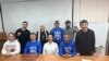 Тіркелмеген "Алға, Қазақстан" оппозициялық партиясының өкілдері Астанада баспасөз мәслихатын өткізіп отыр. 13 сәуір 2024 жыл.