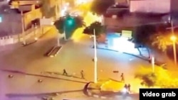 A video grab from video of deadly violence in Chabahar on April 4. 