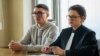 Marin Pavlescu attends a court session with his lawyer Doina Straisteanu in Chisinau on November 29.