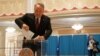 Former Kazakh President Nursultan Nazarbaev votes in Astana during his country's parliamentary elections, which were held on March 19.