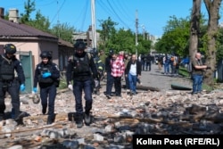 A blast from a Russian glide bomb in Kharkiv knocked out windows for blocks around and filled the street with rubble.