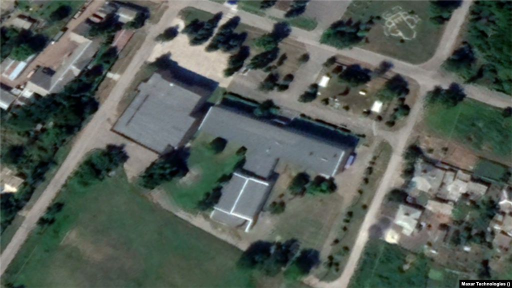 Pokrovske, a village in the Donetsk region, was occupied by Russian forces in summer 2022. The second satellite photo shows the widespread destruction of residential buildings and the only school in the village that was also hit. 