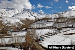 The snow-covered Foladi Valley in Bamiyan.