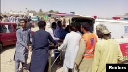 The aftermath of an attack in Pakistan's restive province of Balochistan (file photo)