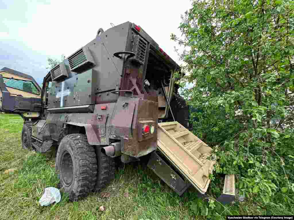 Gladkov's images included this photo of an American-Israeli-designed MaxxPro MRAP mine-resistant vehicle that was apparently abandoned during fighting in the Belgorod region. "We've seen some of the reports circulating on social media and elsewhere making claims that U.S.-supplied weapons were used in these attacks. I will say that we're skeptical at this time of the veracity of these reports," State Department spokesman Matthew Miller told a media briefing on May 23. "As a more general principle, as we've said, as I’ve said yesterday, we do not encourage or enable strikes inside of Russia, and we've made that clear. But as we've also said, it is up to Ukraine to decide how to conduct this war," Miller added.