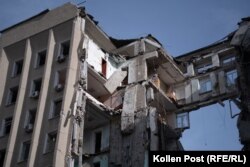 The devastated regional administration headquarters in Mykolayiv.