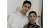 Mahsa Yazdani next to her son, Mohammad Javad Zahedi, a protester killed in the "Women, Life, Freedom" protests.
