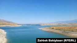 Kyrgyzstan's Kirov reservoir in July. Around 80 percent of the irrigation water in southern Kazakhstan's Zhambyl region comes from Kyrgyzstan, where there has been a significant reduction in water flow this year.