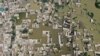 This aerial photograph taken on August 31 shows flooded residential areas after heavy monsoon rains in the Jaffarabad district of Balochistan Province.
