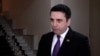 Armenia -- Parliament speaker Alen Simonian talks to journalists, January 12, 2023.. 