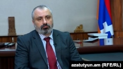 Nagorno Karabakh - Davit Babayan, the Nagorno Karabakh foreign minister, talks to RFE/RL, Stepanakert, March 31, 2022