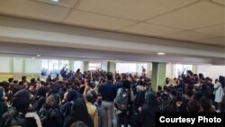تصویری آرشیوی از اعتراضات سال گذشته در دانشگاه بهشتی تهران