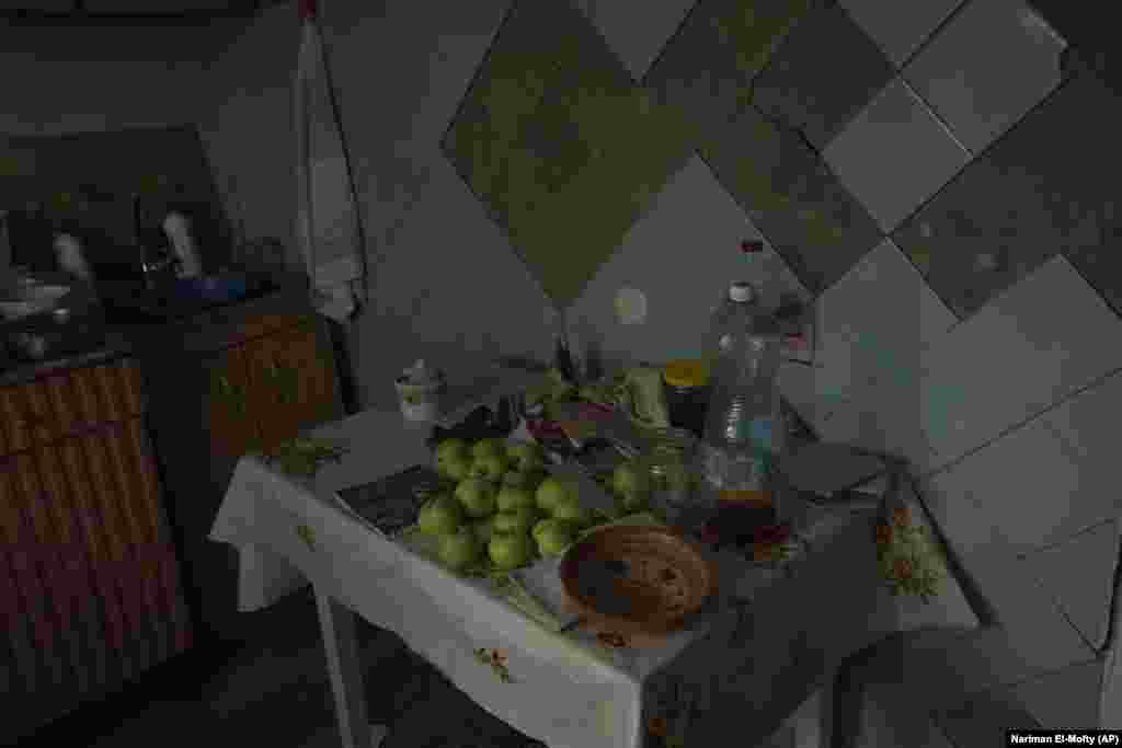 Inside a home hit by a missile in Chasiv Yar. 