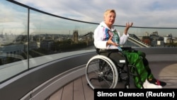 Valeria Hontareva (shown during an interview in London on September 14) was injured in a hit-and-run car accident in August.