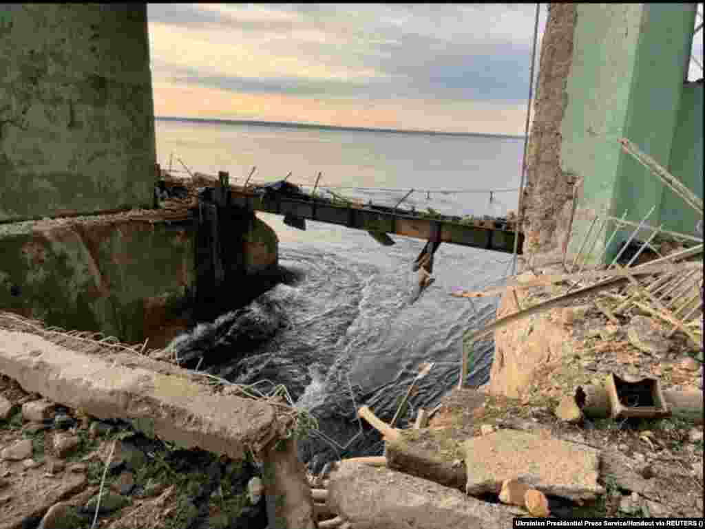 Though Ukraine has been able to regain territory, Moscow is still unleashing missile strikes such as this one that destroyed a hydraulic structure in Kryviy Rih on September 14. 