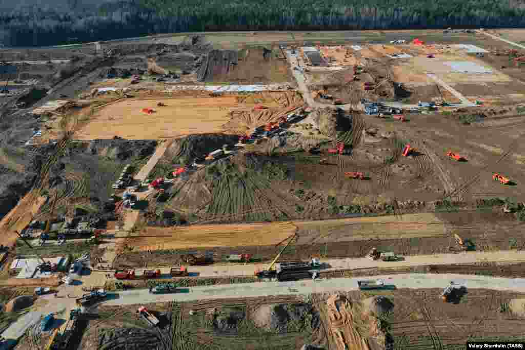 Another aerial view of the construction site.