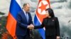 North Korea Foreign Minister Choe Son Hui (right) and her Russian counterpart, Sergei Lavrov (file photo)