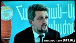 Armenia -- Karo Paylan, Turkish MP, delivers a speach in Yerevan. 19Sept., 2017