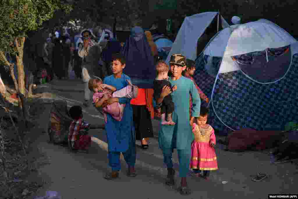 Some Afghan families have been living in tents at a makeshift camp in the Sara-e Shamali district of Kabul.&nbsp;