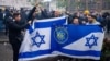 Maccabi Tel Aviv supporters gather in Amsterdam ahead of the game against Ajax on November 7. 