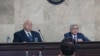 Ректор ЕГУ Арам Симонян (слева) и председатель совета попечителей вуза, президент Серж Саргсян (архив) 