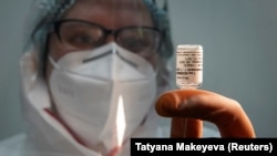 A nurse prepares Russia's Sputnik-V vaccine for inoculations at a clinic in Tver last month.