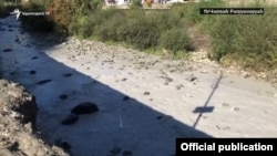 Armenia -- The polluted Voghji river in Syunik province is seen after a mining accident , October 17, 2019. 