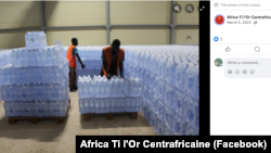 Photographs posted to Africa Ti L'or's Facebook page show pallets of Crystal Water readied for shipment at the bottling plant.