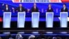 Kamala Harris, Bernie Sanders, Joe Biden, Elizabeth Warren și Pete Buttigieg (de la stânga la dreapta), în timpul dezbaterilor democrate din 15 octombrie 2019