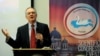 Jared Taylor speaks during the International Russian Conservative Forum in St. Petersburg on March 22.