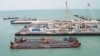 Буровая платформа на острове D на шельфе Каспийского моря в районе месторождения Кашаган. 2009 год. 