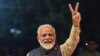 Premierul indian Narendra Modi bucurându-se de victoria în alegeri. New Delhi, 23 mai 2019