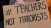 Afiș de la protestul profesorilor de la liceele „Orizont”