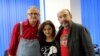 Vasile Botnaru, Veronica Ștefăneț și Mihail Alperin, în studioul Europei Libere la Chișinău
