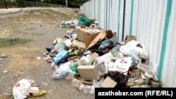 Aşgabatda ýoluň gyrasyna dökülen zir-zibiller