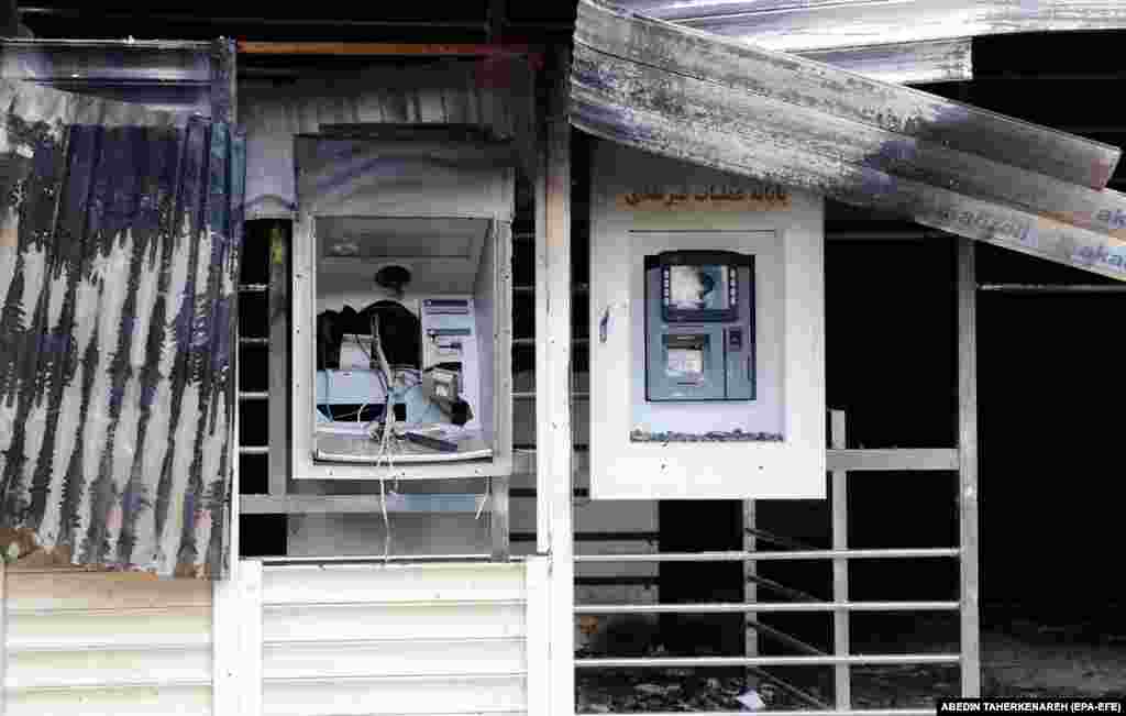 A destroyed ATM in Shahriar. 