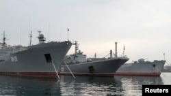 Ships from Russia's Black Sea Fleet moored in the Crimean port of Sevastopol. 