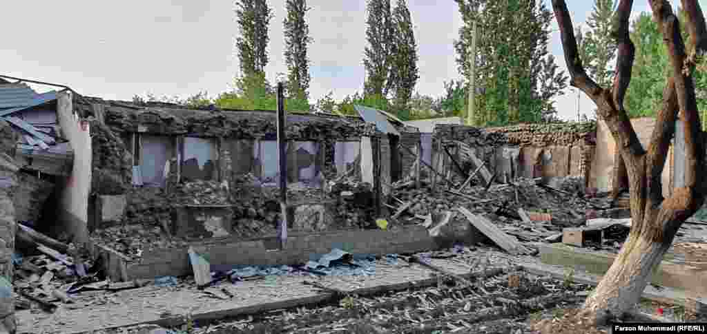 The village of Somoniyon in the Isfara district of Tajikistan. Correspondents of RFE/RL's Tajik Service in the area reported that at least 16 Tajik nationals were killed and at least 90 were injured. Tajik authorities have yet to give an official casualty toll.
